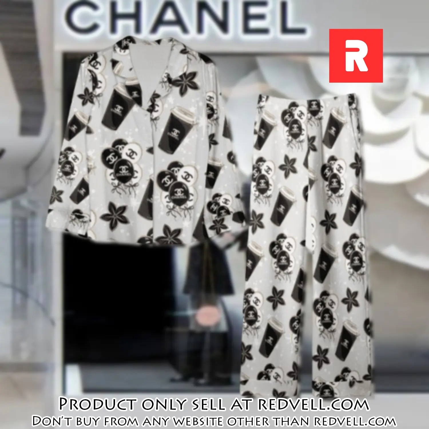 Trending luxury chanel satin pajama set pjs1039 rv5548162
